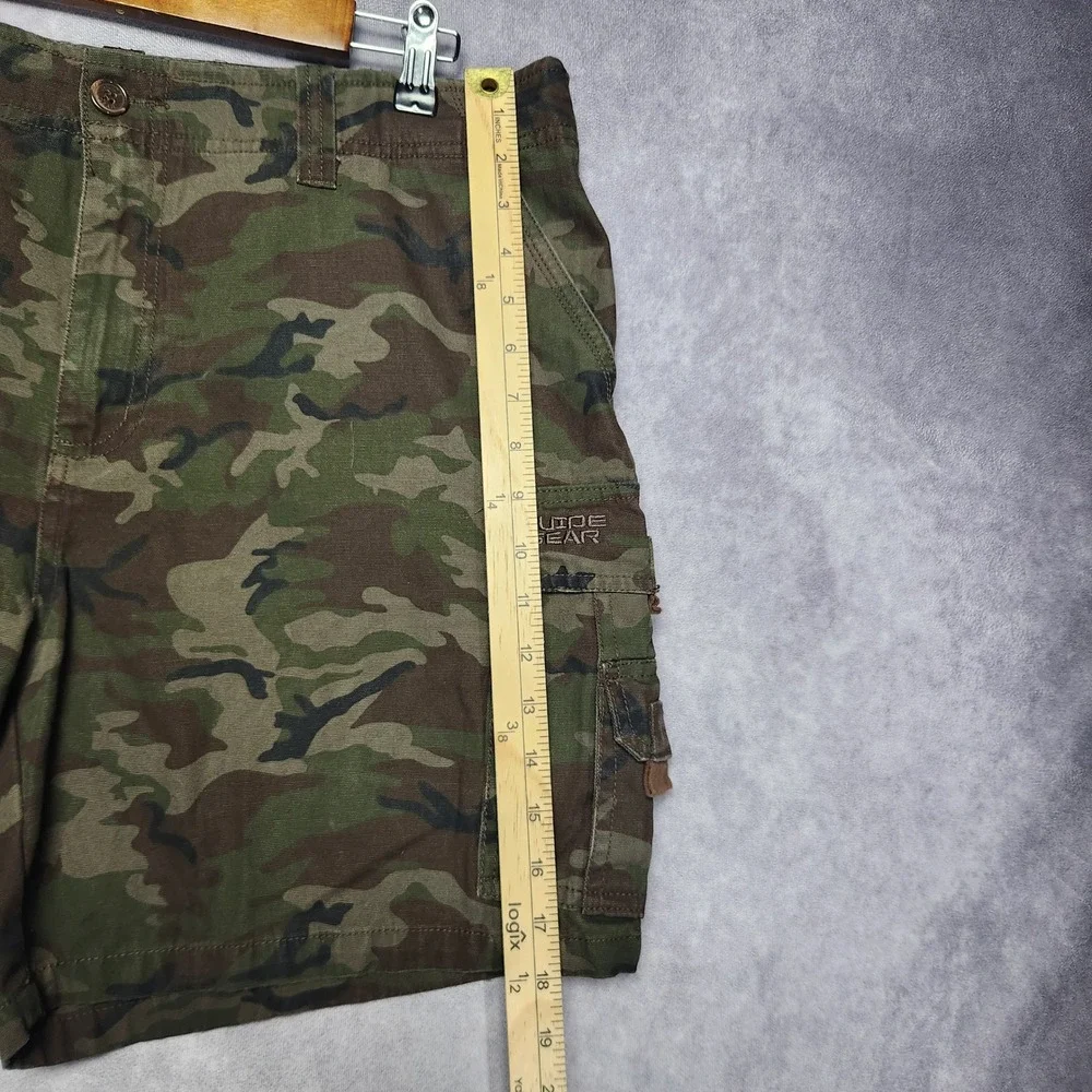 Guide Gear‎ Mens Camo Cargo Shorts Size 38 Woodland Camouflage Cotton Canvas 6in